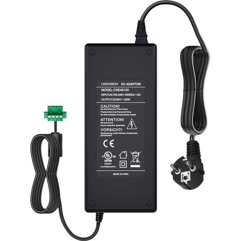Adaptateur d'alimentation DC 48V 2,5A 120W, AC 100-240V, pour Switch PoE et NVR PoE (1/5)