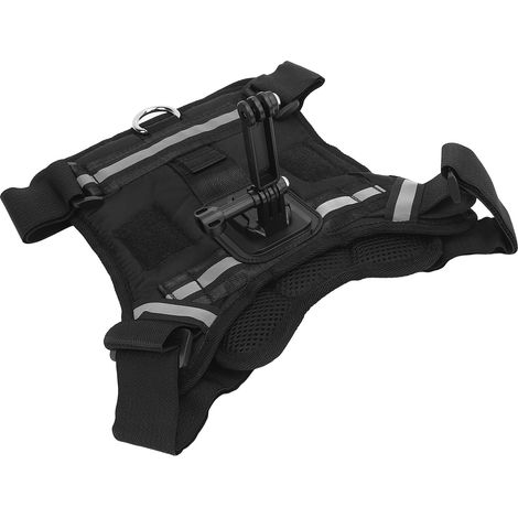Harnais de fixation pour caméra d'action en nylon avec fixation au niveau du poitrail et du dos, pour chiens de petite, moyenne et grande taille. (1/5)