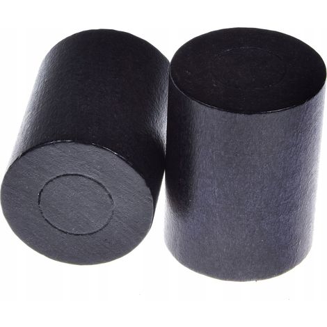 Embouts de tringle à rideaux en bois, 2 pièces, cylindre noir (1/5)
