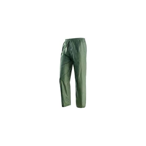 IMPERMEABILE PANTALONE IN NYLON SPALMATO IN PVC VERDE tg.XXXL