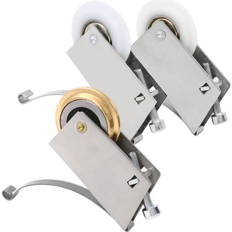 Roulettes pour portes coulissantes, en alliage d'aluminium, lisses, silencieuses et résistantes à la charge spécialement conçues pour les portes de cuisine, de salle de bain et de placard robustes e (1/4)