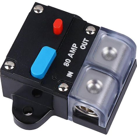 Compatible avec un disjoncteur automobile à réarmement automatique de 80 A pour la protection des véhicules, noir. (1/5)