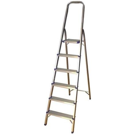 ESCALERA DE ALUMINIO CON 6 PELDAÑOS JBM50518 (1/3)