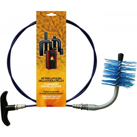 Kit Attrezzi Pulizia per Scarico fumi Stufe a pellet - Scovolo in Nylon + Prolunga