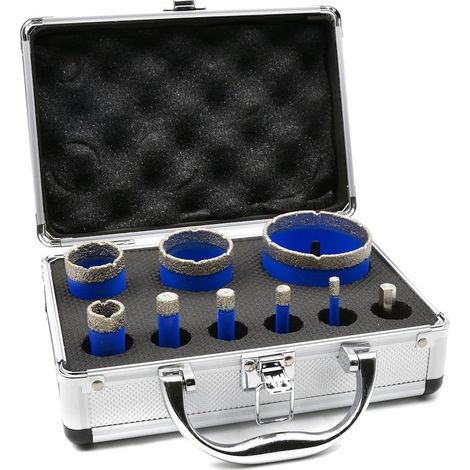 Juego de brocas de diamante para agujeros, 9 piezas, 6-68 mm (10) (1/5)