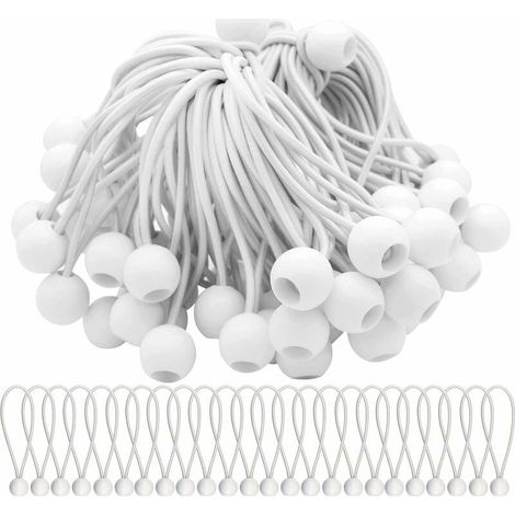 Lot de40 Tendeur Elastique Cordons Élastiques avec Boules Sandow Elastique Boules Elastiques pour chapiteaux, tentes, bannières et bâches (1/5)