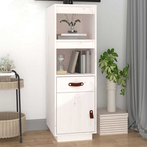 Aparador alto madera maciza de pino blanco 34x40x108,5 cm (1/4)