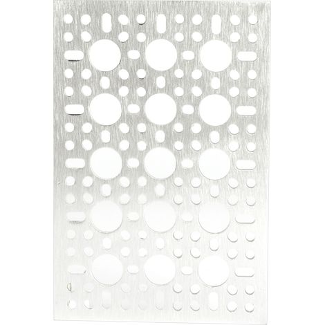 Plaque perforée à motif grille 3x5 trous, format 96x144mm, tôle ajourée modèle 3123-0096-0144 pour ventilation et filtration. (1/5)