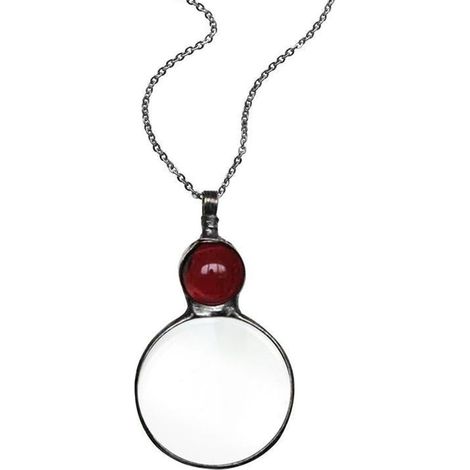 1 Collier loupe, grossissement x10, pendentif lecture pour personnes âgées, chaîne 80 cm, accessoire optique pour livres et journaux (1/5)