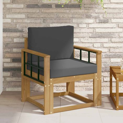 vidaXL Sofá de exterior Poliéster Blanco y Antracita (1/5)