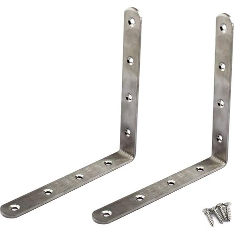 (2 pièces) 15152.5cm acier inoxydable Supports d'angle de connecteur d'angle, Argent (1/4)