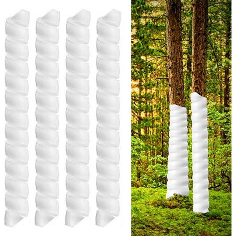 Protección para troncos de árboles / cubierta para troncos / protección contra ardillas y ratas – paquete de 4 láminas de plástico blanco de 4 x 40 cm (1/5)