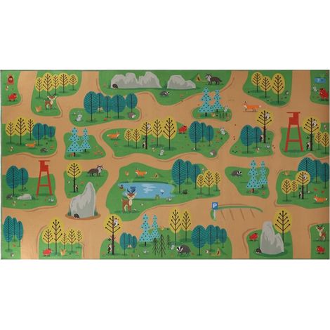 Esschert Design Kinder Spielteppich Wald Outdoor 140 x 80 cm