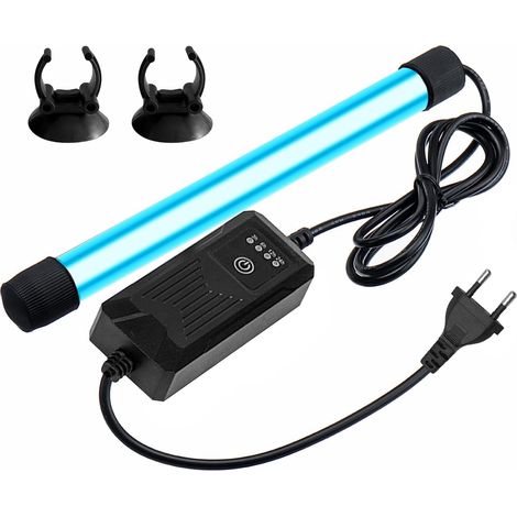 Stérilisateur UV pour aquarium, lampe 9 W, 23,5 cm, avec minuterie, stérilisation sous-marine, compatible aquarium et tortue d'eau (1/4)