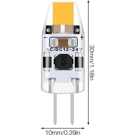 Ampoule G4 LED 2W, 6 Pièce 12V Ampoule G4 Blanc Chaud 3000K, Ampoule LED G4 Équivalent 15W G4 Ampoule Halogène, Ampoule Halogene LED 200LM, G4 LED Dimmable Rayon de 360° Pas de Scintillement (1/4)