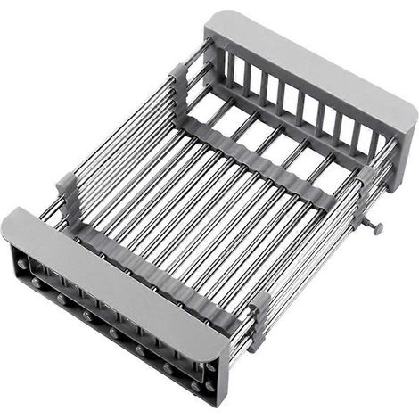 Acier inoxydable Retractable évier étagère cuisine égouttage Used pour Storing arts de la table et vaisselle (1/5)