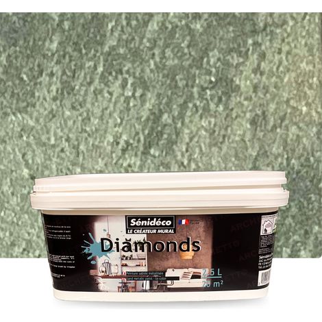 Peinture décorative sablée métallisée - DIAMONDS 2,5L pour 20m² coloris Jade (1/5)