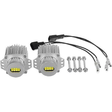 2er-Pack 80-W-LED-Angel-Eyes-Lampen, CAN-Bus-fehlerfrei, kompatibel mit BMW 3er E90 E91 (2005–2012), weiße Ring-Positionsleuchten (1/5)