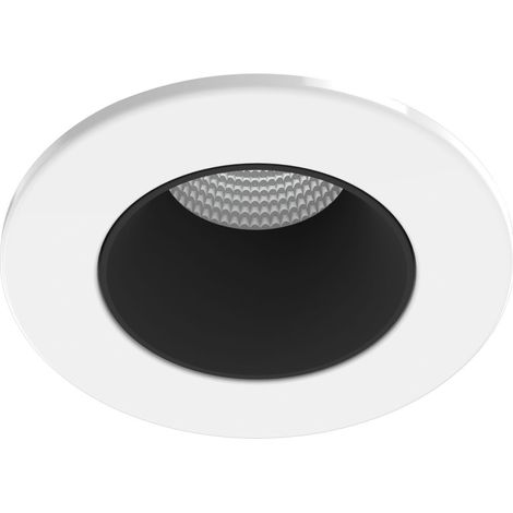 Collerette métal pour encastré EF8 ronde couleur : blanc noir ARIC 11036
