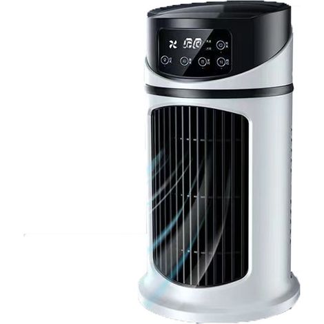 Aire acondicionado portátil, recargable, con ventilador de refrigeración USB - 6 niveles de humedad y velocidades para el hogar/dormitorio/oficina, color blanco. (1/5)