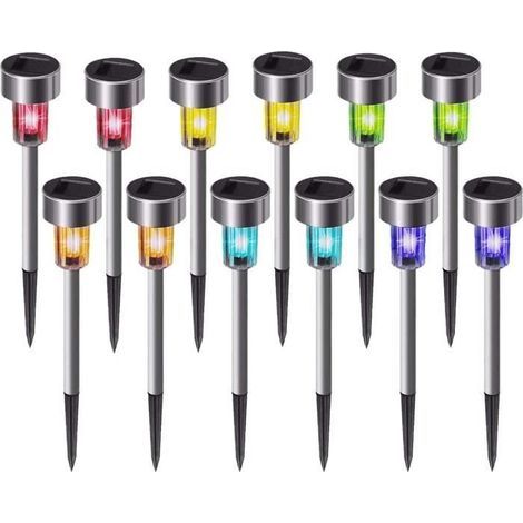 12PCS Solar Outdoor Lights - IP65 Waterproof for Pathways, Lawn, Patio (Multicolor)