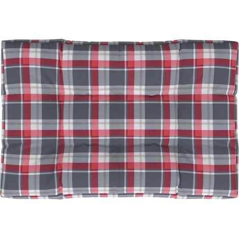 Cojín para sofá de palets tela a cuadros rojo 120x80x12 cm vidaXL