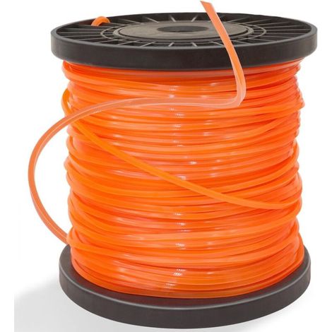 Lntyq Fil de Coupe carrée Robuste 0,095 Pouce 2,4 mm x 100 m Débroussailleuse Ligne en Nylon Corde de Cordon, Taille Diagonale 3,4 mm 0,13 Pouce (1/5)