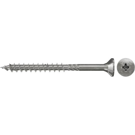 Fischer 100x Power-Fast 6 x 100 Vis universelle fraisée acier inoxydable A2 filetage partiel Pozidriv PZ - 657255