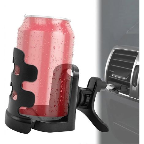 Porte-gobelet de voiture, support de fixation réglable pour grille d'aération, compatible avec les thermos et les tasses à café d'un diamètre maximal de 7,5 cm, en plastique ABS. (1/5)