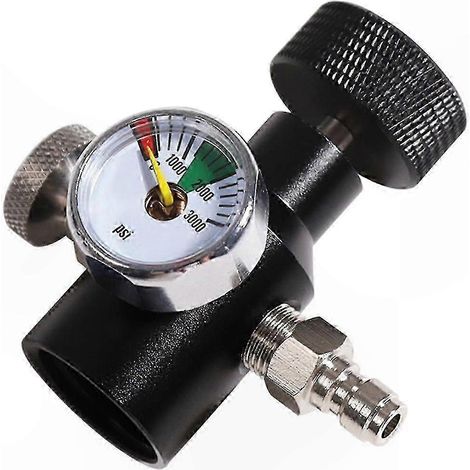 CO2-Flaschenadapter, G1/2-14-Anschluss mit 3000 PSI-Manometer, Nachfüllset für CO2-Tanks, Hochleistungs-Gewindeanschluss, für den professionellen und privaten Gebrauch. (1/5)