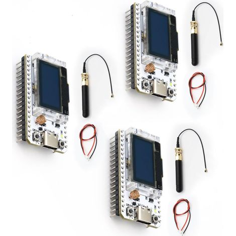 LoRa ESP32 Lot de 3 cartes de développement Meshtastic LoRa V3 ESP32 avec écran OLED et antenne, Dual-Core 240 MHz Bluetooth WiFi USB C ESP32 IOT Board 863 928 MHz pour Arduino (1/5)