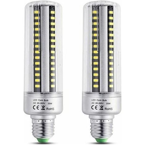 Ampoule E27 25W LED Blanc Chaud 3000K, 2500LM de Haute Luminosité, équivalent Halogène Ampoule 200W, Non-dimmable, E27 LED Ampoule de Mas pour Plafonnier, lot de 2 (1/4)