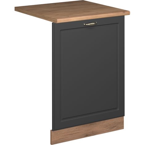 Panel frontal del lavavajillas Fame-Line, Antracita-Oro Landhaus, 60 cm , ET Roble, Vicco