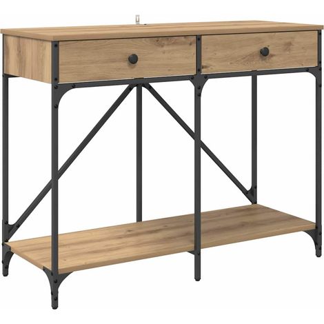 Table console avec tiroir Chêne artisanal 100 x 39 x 78,5 cm CFW522779 (1/4)
