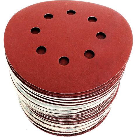 Disques De Ponçage Papier Abrasifs 125mm Ponceuse Bosch Dewalt Einhell - 60 Disques : P40/P60/P80/P120/P180/P240 8 Trous (1/5)