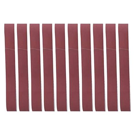 10 Pièces Bande Abrasive 740 x 40 mm, Bandes Abrasives en Tissu 60, 120, 240, 400, 600 Grains, Bande de Ponçage pour Ponceuse à Bande et Meuleuse et Polissage (60 Grit), Bandes (1/5)