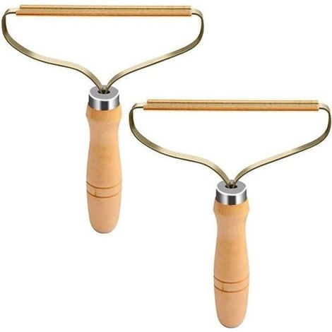 Brosse anti-peluches - BROSSE-CARDE - Lot de 2 - Bois naturel - Cuivre - Réutilisable (1/4)