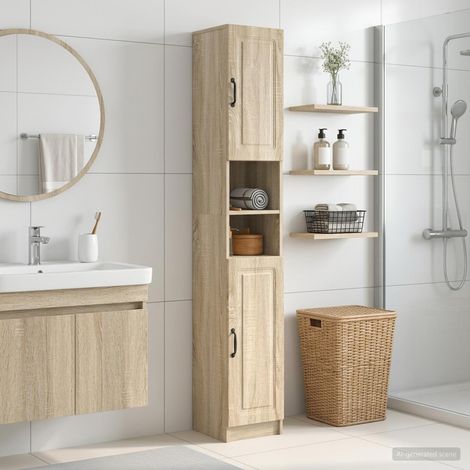 vidaXL Armario de Baño con Estante Abierto UTRECHT Roble Sonoma (1/5)