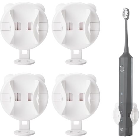 Portacepillos de dientes eléctrico autoadhesivo, portacepillos de pared, caja de almacenamiento para cepillos de dientes eléctricos (4 piezas) (1/5)