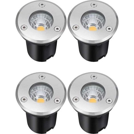 Spot LED Encastrable Exterieur Spot LED Escalier 12V/24V IP67 Étanche Lumières Enterrées Spot de Sol Extérieur Lampe D'éclairage de Jardin,4 Pack (Color : White Light, Size : 24V) (1/3)