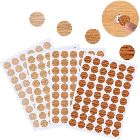 21mm Cache Vis, 216 Pièces Autocollant Bois en Texture Bois PVC Cache Trou Meuble Cache Vis Adhesif Cache Trou Mur Autocollants pour Trous de Vis pour Cacher Les Défauts des Meubles (1/5)