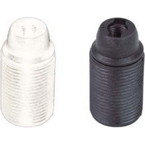 10PZ PORTALAMPADA E14 TERMOPLASTICO FILETTATO - colore bianco