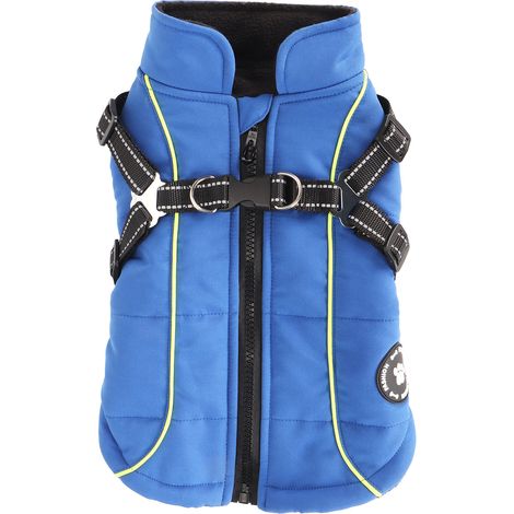 Manteau pour chien chaud imperméable réfléchissant gilet veste épaissie harnais pour hiver automne M (1/5)