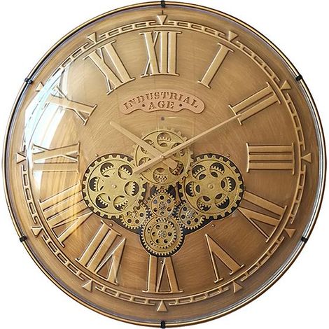 Horloge mécanisme convexe verre doré 60cm (1/2)