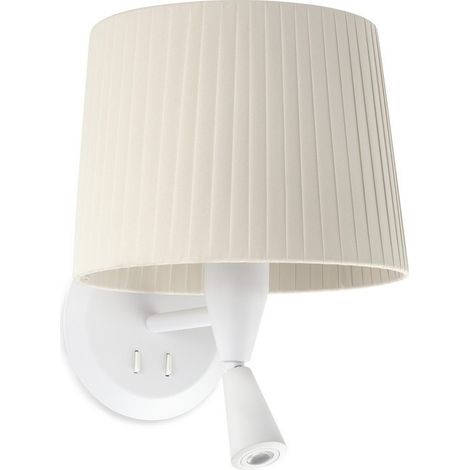 Faro SAMBA - Leselampe Wandleuchte Weiß, E27
