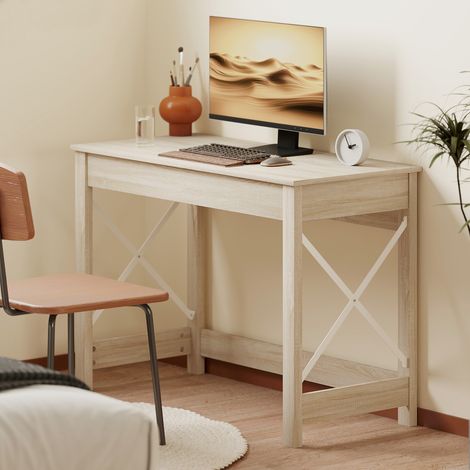 Escritorio Moderno Mesa Escritorio Mesa de Ordenador Fácil de Montar para Oficina Estudio 105x50x76 cm Natural (1/5)