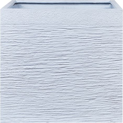 Maceta blanca sólida de fibra de arcilla cuadrada 50 x 50 x 46 cm resistentes a los rayos UV Paros