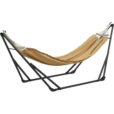 Gestell mit faltbarem Stahlrahmen, 2-in-1-Funktion als Hängematte oder Hängesessel, inklusive Transporttasche, 263 x 89 x 100 cm (L x B x H)
