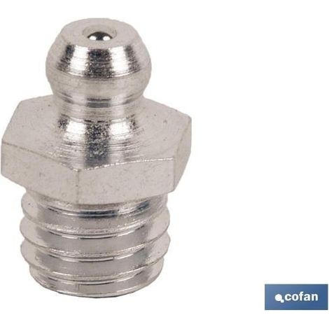COFAN engrasador recto 8/100   caja 100 unid. , Engrasador recto metálico. (1/3)