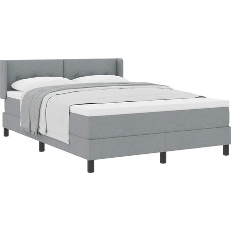 Maison Exclusive - Boxspringbett mit Kopfteil Hellgrau 200 x 140